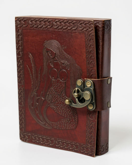 Embossed Mermaid Leather Diary