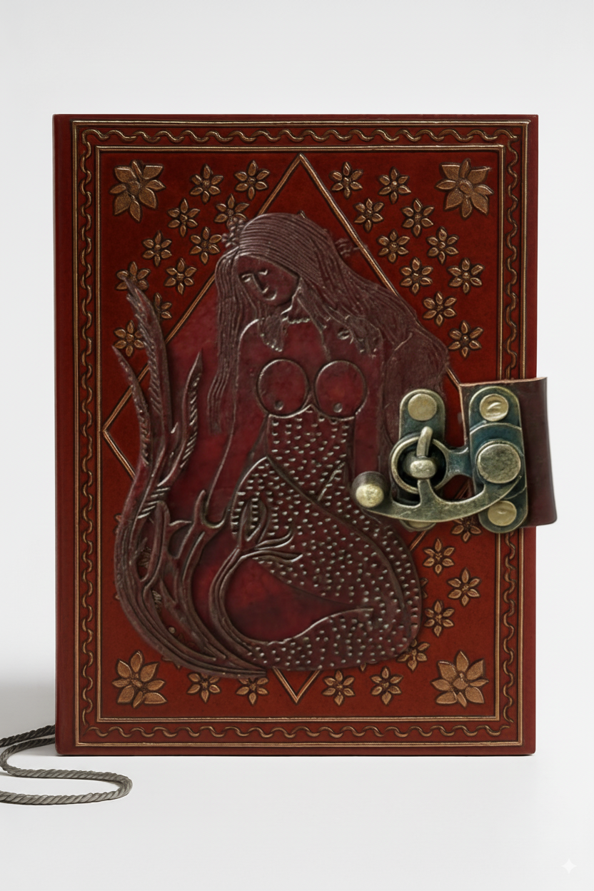Embossed Mermaid Leather Diary