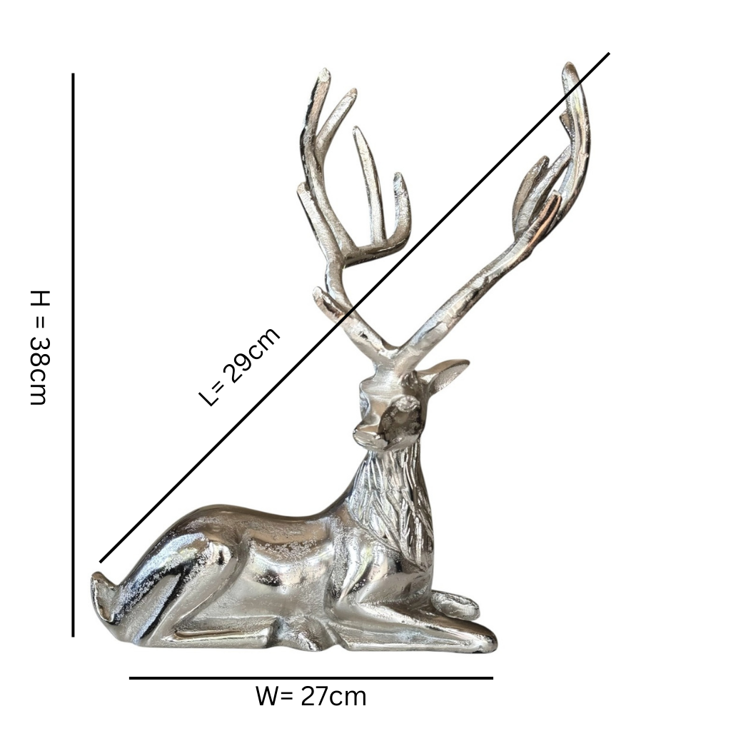 Elegant Silver Reindeer Figurine