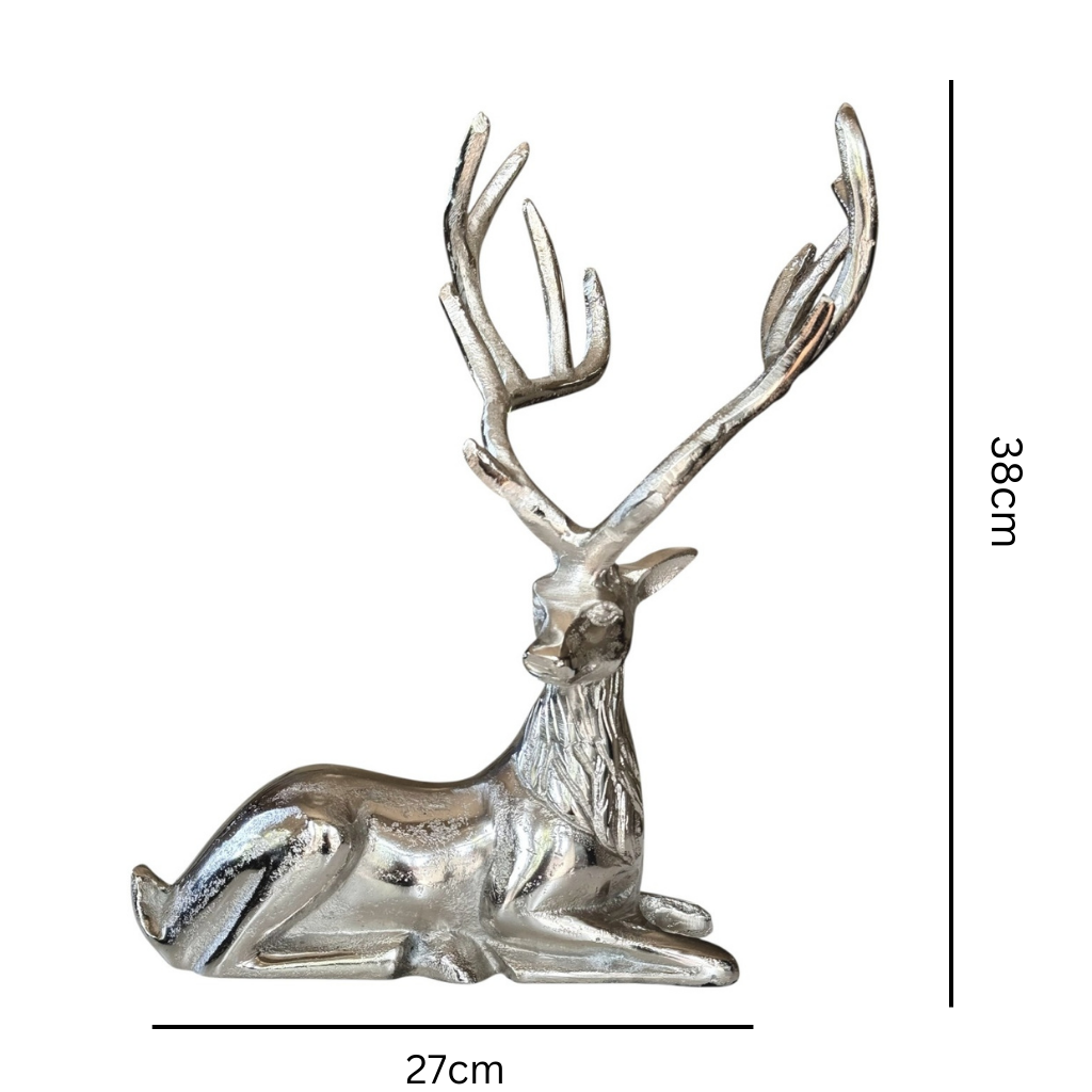 Elegant Silver Reindeer Figurine