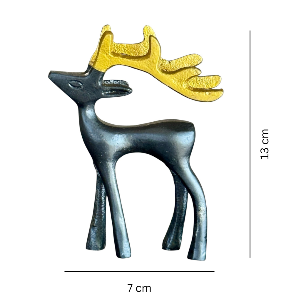 Modern Black & Gold Reindeer Figurine