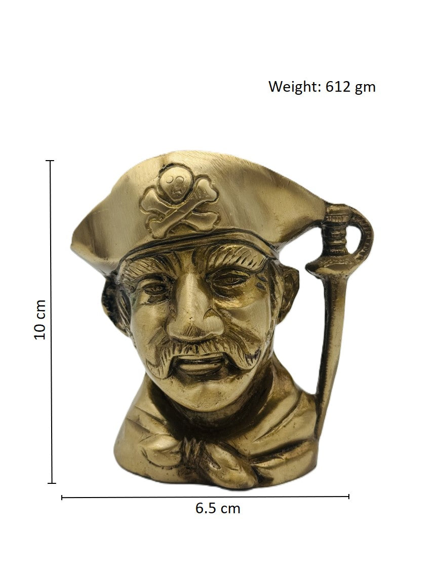 Brass Man Face Statue