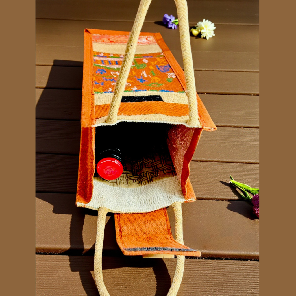 Ethnic Jute Bottle Bag