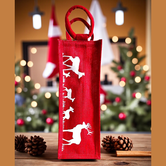 Elegant Deer Print Wine Tote