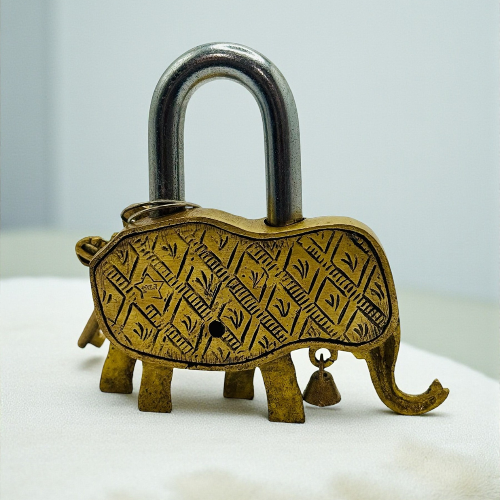 Antique Brass Elephant Lock