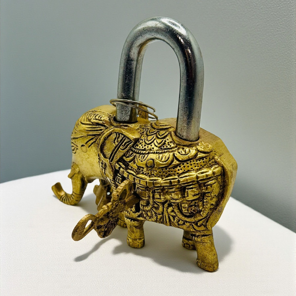 Antique Brass Elephant Lock