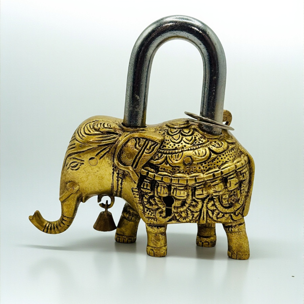 Antique Brass Elephant Lock
