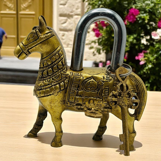 Vintage Brass Horse Lock