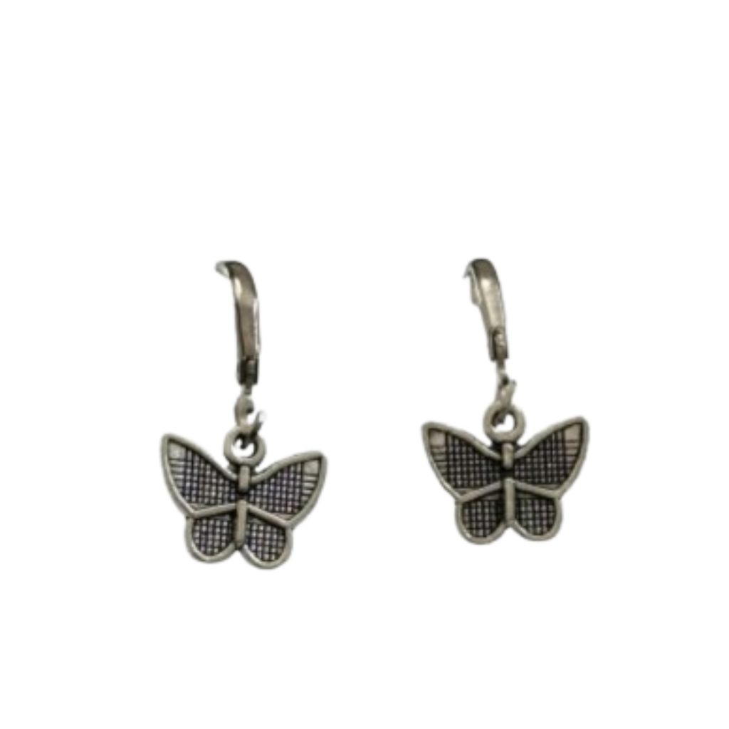 Silver-Plated Butterfly Earrings