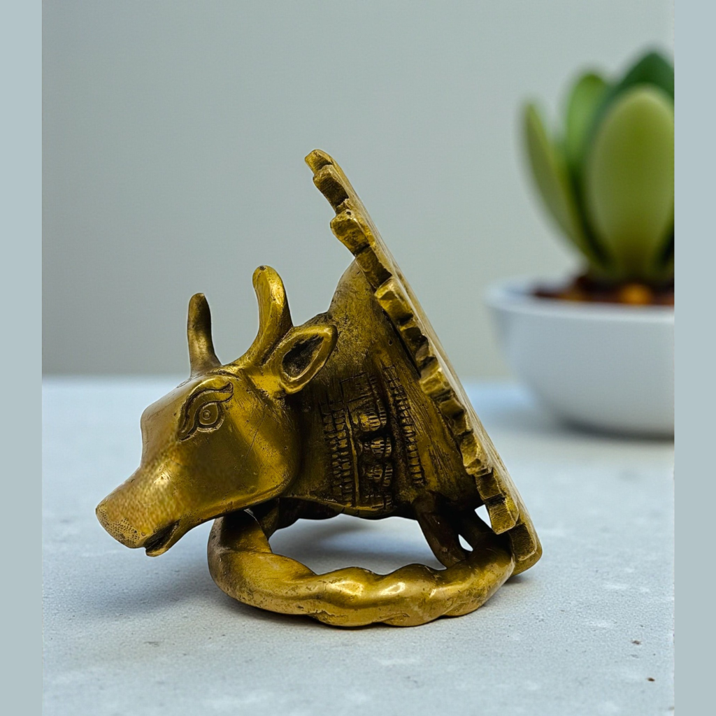 Antique Brass Cow Head Door Knocker