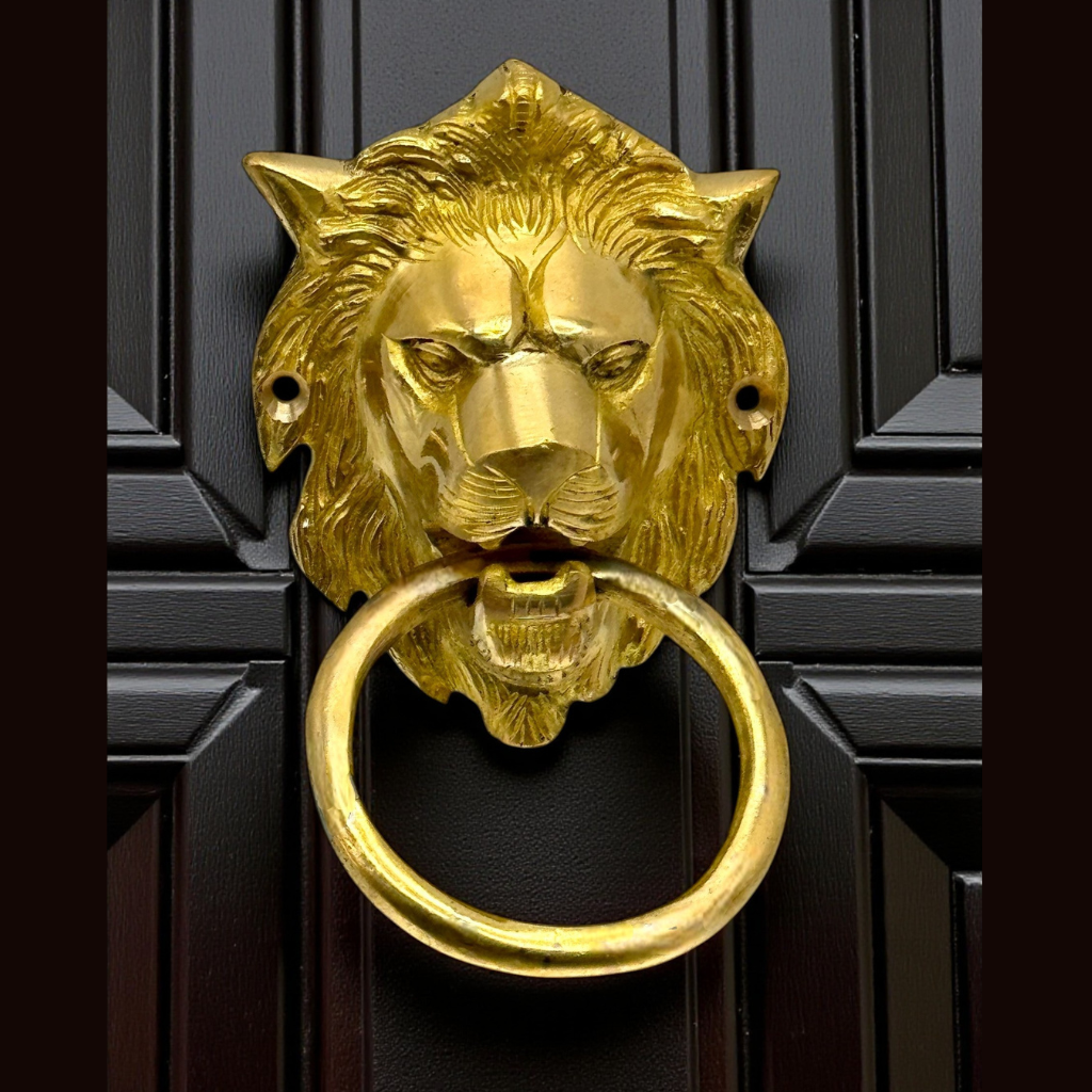 Brass Lion Head Door Knocker