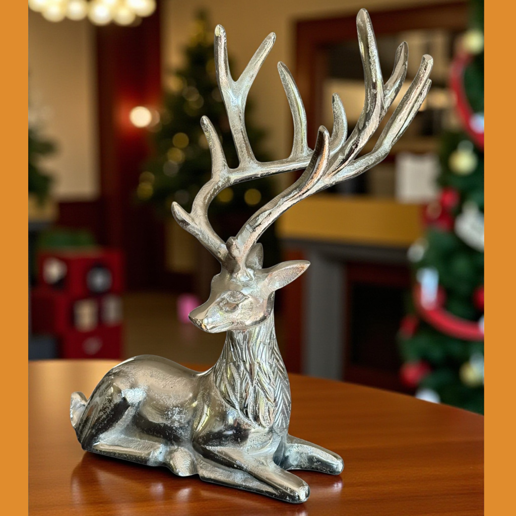 Elegant Silver Reindeer Figurine
