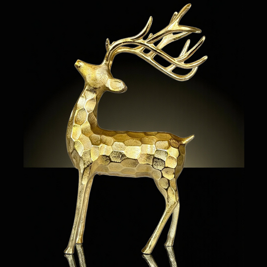 Elegant Gold Deer Statue with Royal Charm