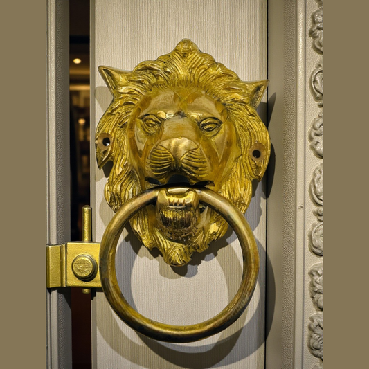 Brass Lion Head Door Knocker