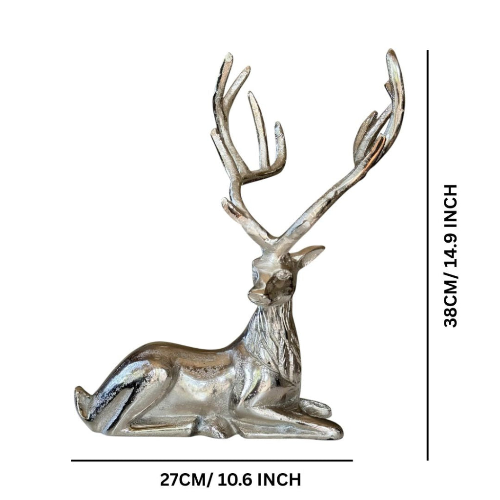 Elegant Silver Reindeer Figurine