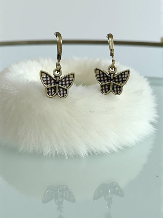 Silver-Plated Butterfly Earrings