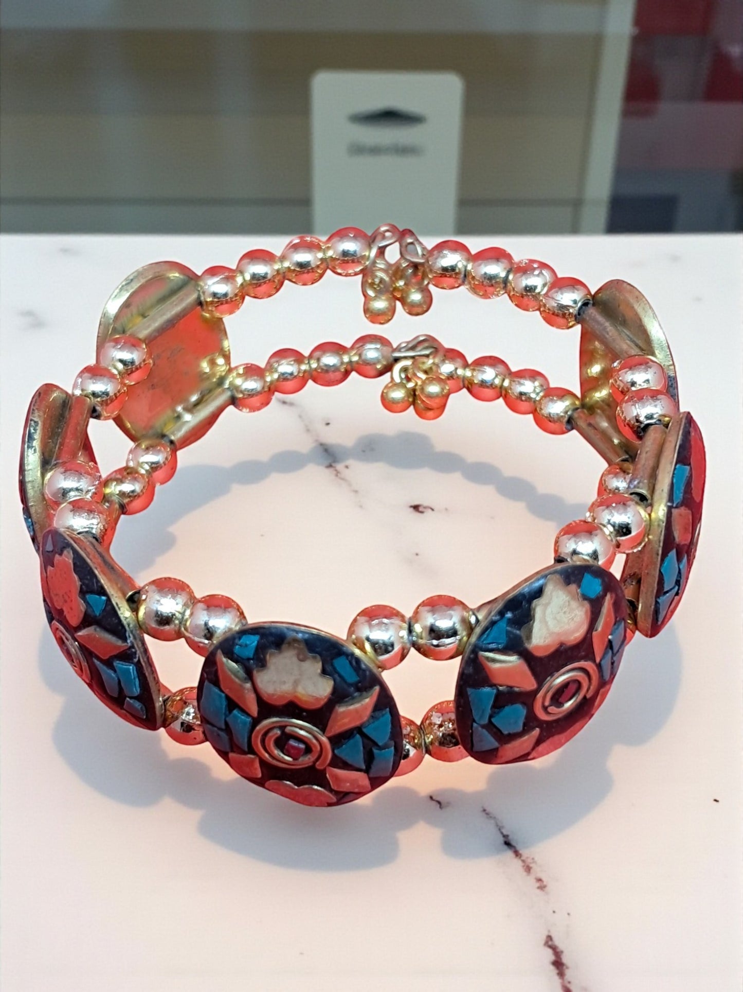 Multicolor Mosaic Bead Bracelet