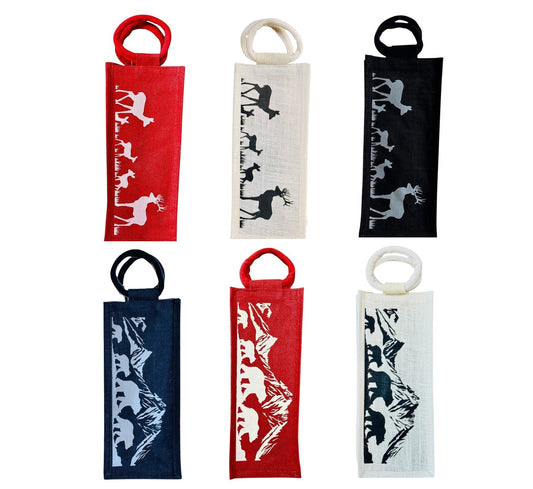 Jute Wine Carrier Bag – 6 Bags Combo Offer
