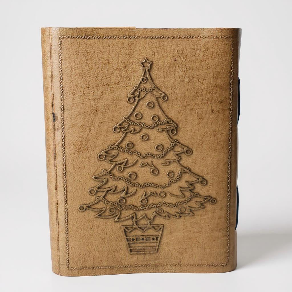 Christmas Tree Embossed Diary with Rustic Pen
