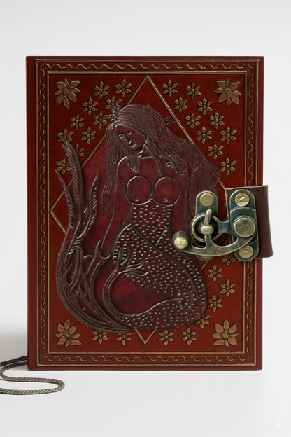 Embossed Mermaid Leather Diary