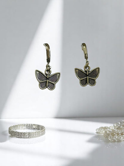 Silver-Plated Butterfly Earrings