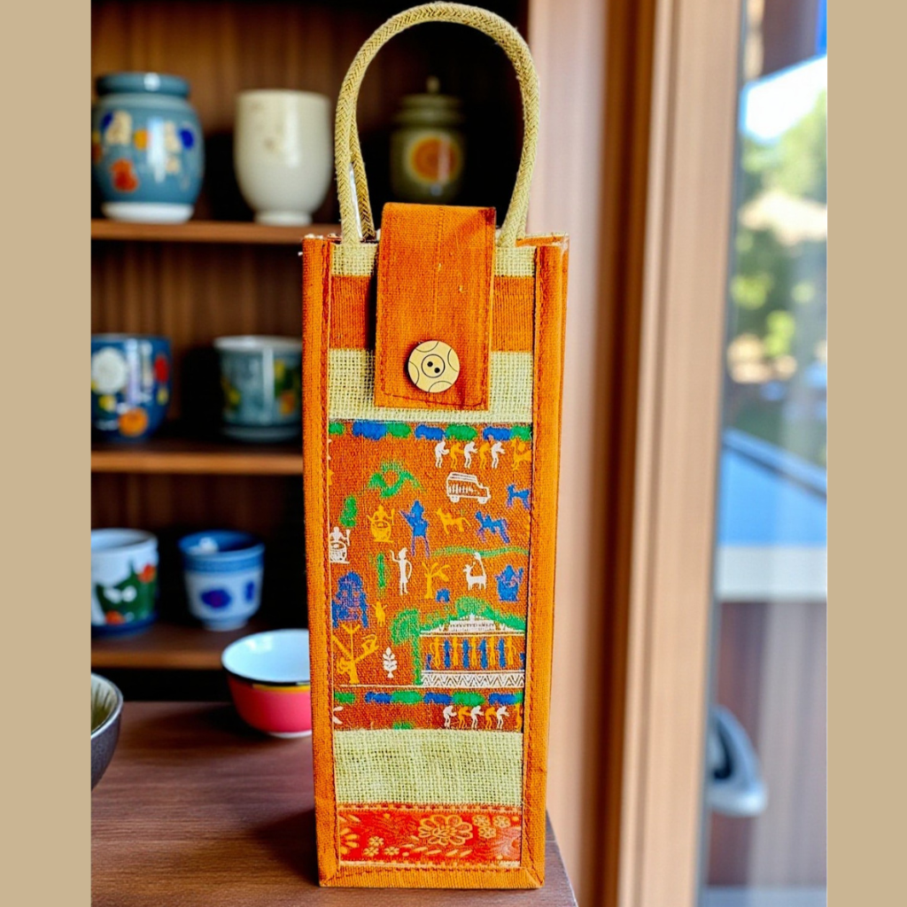 Ethnic Jute Bottle Bag