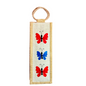 Elegant Jute Wine Carrier Bag with Vibrant Butterfly Embroidery
