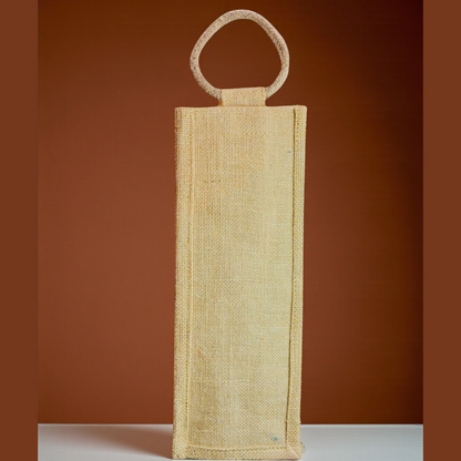 Elegant Jute Wine Carrier Bag with Vibrant Butterfly Embroidery
