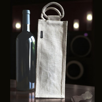 Rustic Jute Wine Bag wih Deer Print