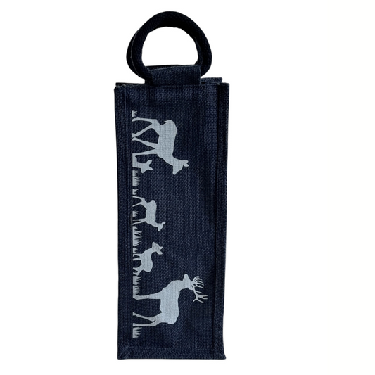Reusable Wine Gift Tote with Deer Pattern
