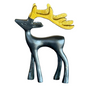 Modern Black & Gold Reindeer Figurine