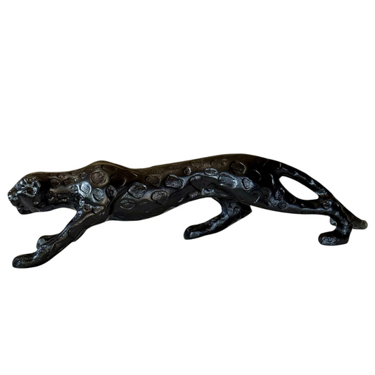Sleek Black Panther Sculpture