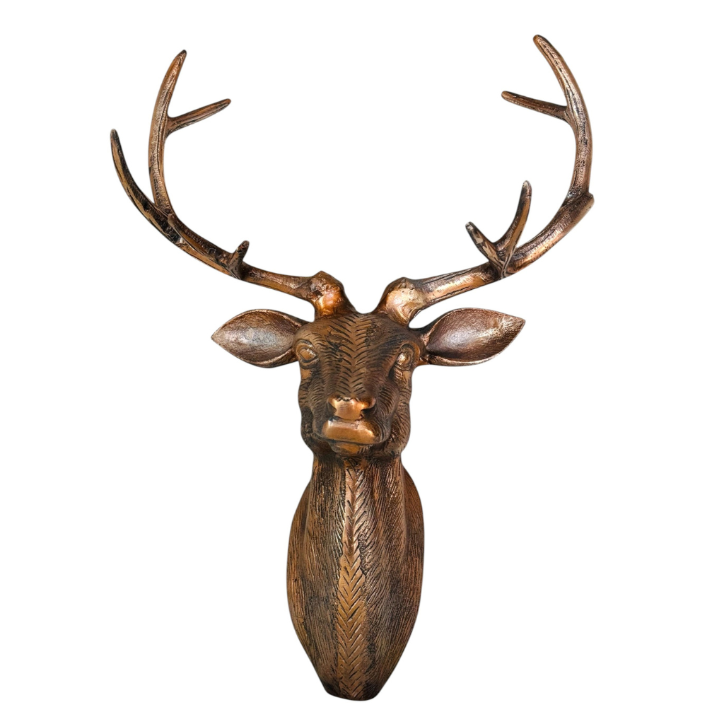 Bronze Stag Head Wall Sculpture