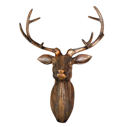 Bronze Stag Head Wall Sculpture