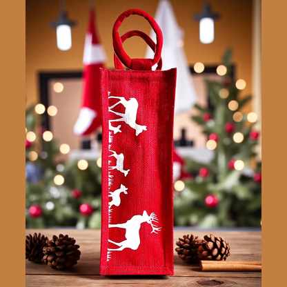 Elegant Deer Print Wine Tote