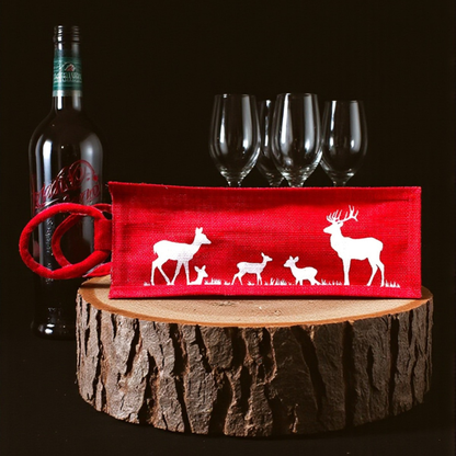 Elegant Deer Print Wine Tote