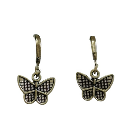Silver-Plated Butterfly Earrings