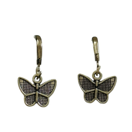 Silver-Plated Butterfly Earrings