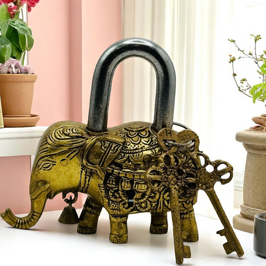 Antique Brass Elephant Lock