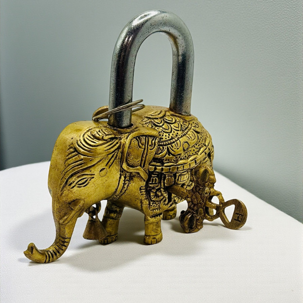 Antique Brass Elephant Lock