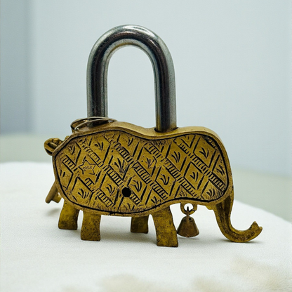 Antique Brass Elephant Lock