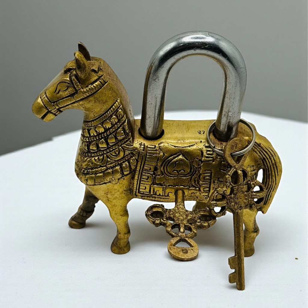 Vintage Brass Horse Lock