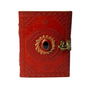 Red Leather Diary with Blue Stone