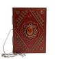 Elegant Brown Leather Diary with Brown Stone Accent