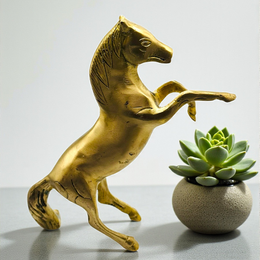 Handcrafted Brass Rearing Horse