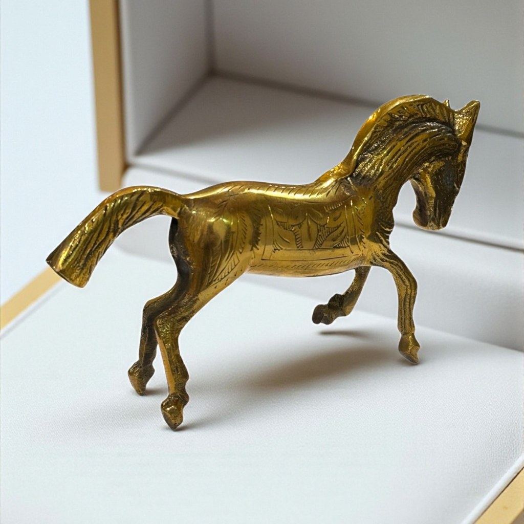 Vintage Brass Horse Showpiece