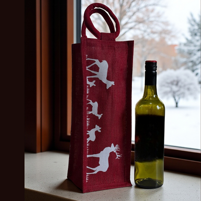 Elegant Deer Print Wine Tote