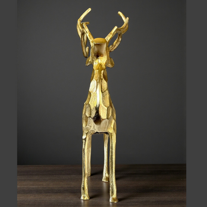 Elegant Gold Deer Statue with Royal Charm