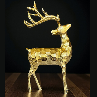 Elegant Gold Deer Statue with Royal Charm