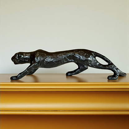 Sleek Black Panther Sculpture